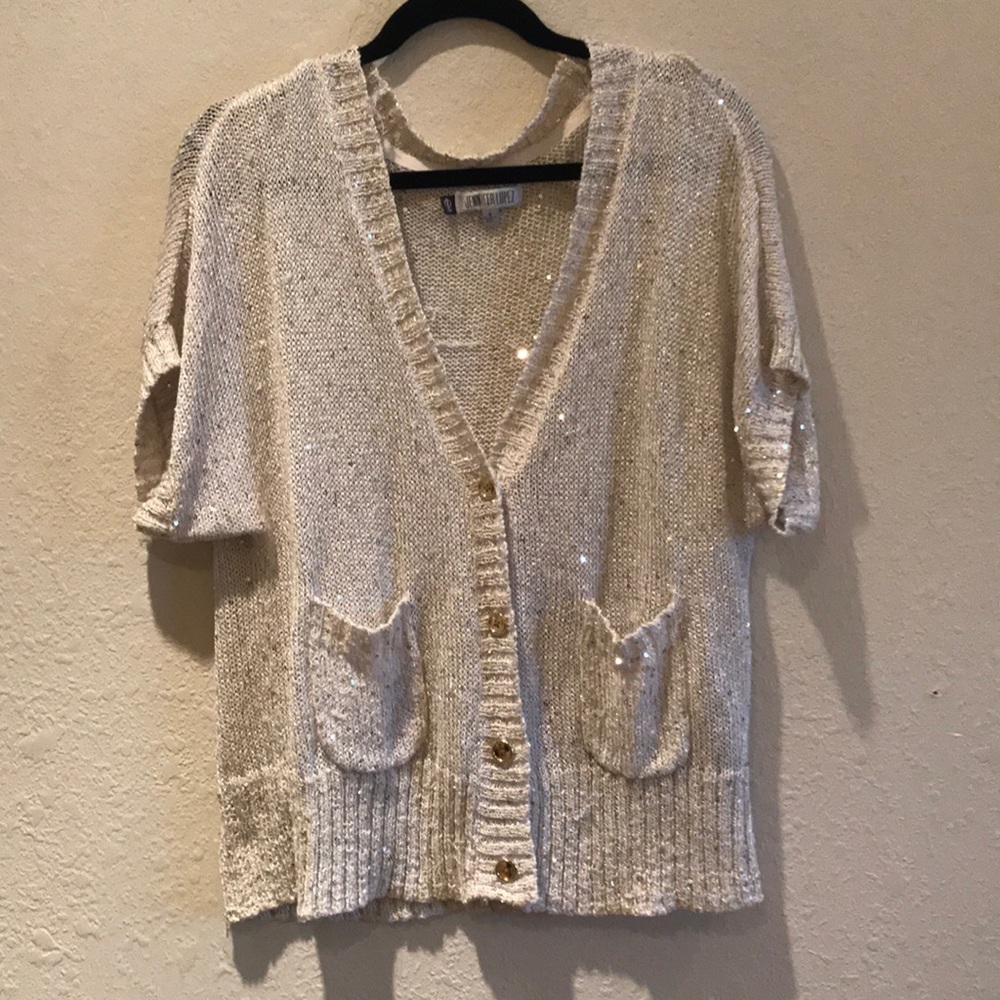 Gold sequence button up blouse